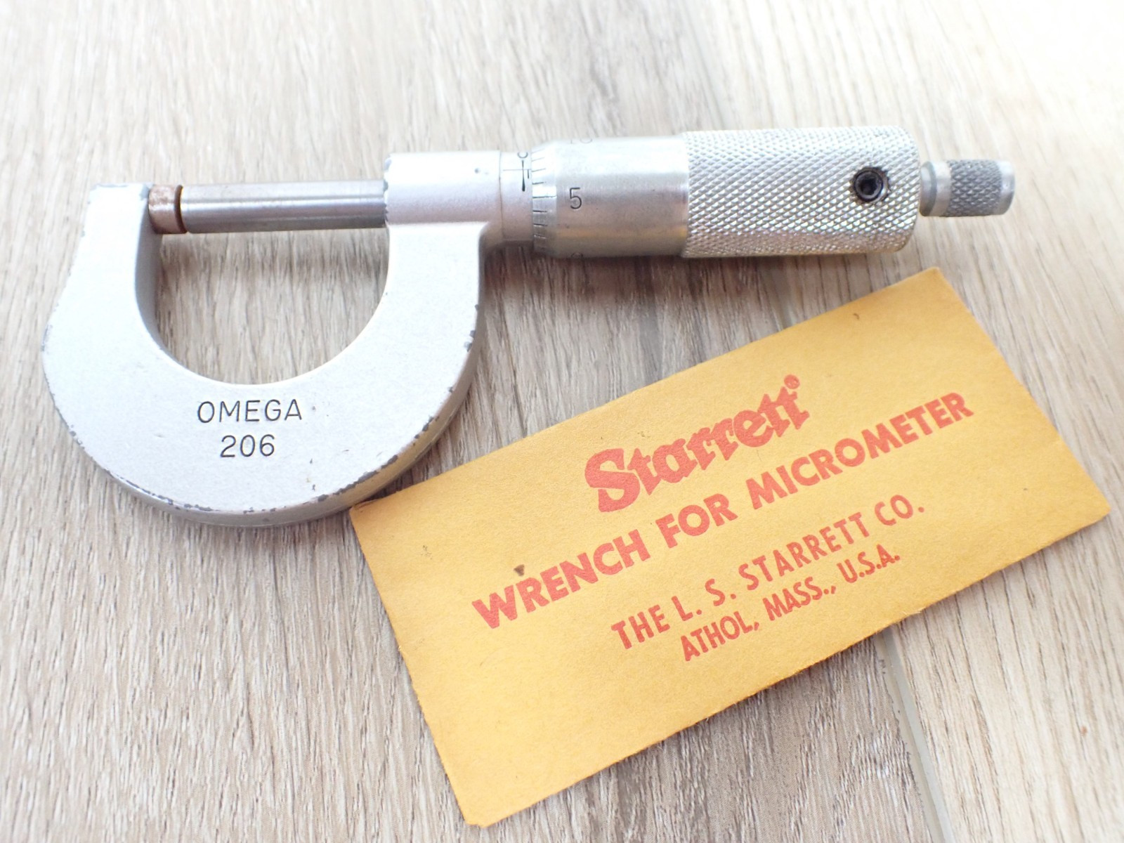 2 VINTAGE STARRETT 223 PAPER GAUGE METER MICROMETER CALIPER OMEGA 206
