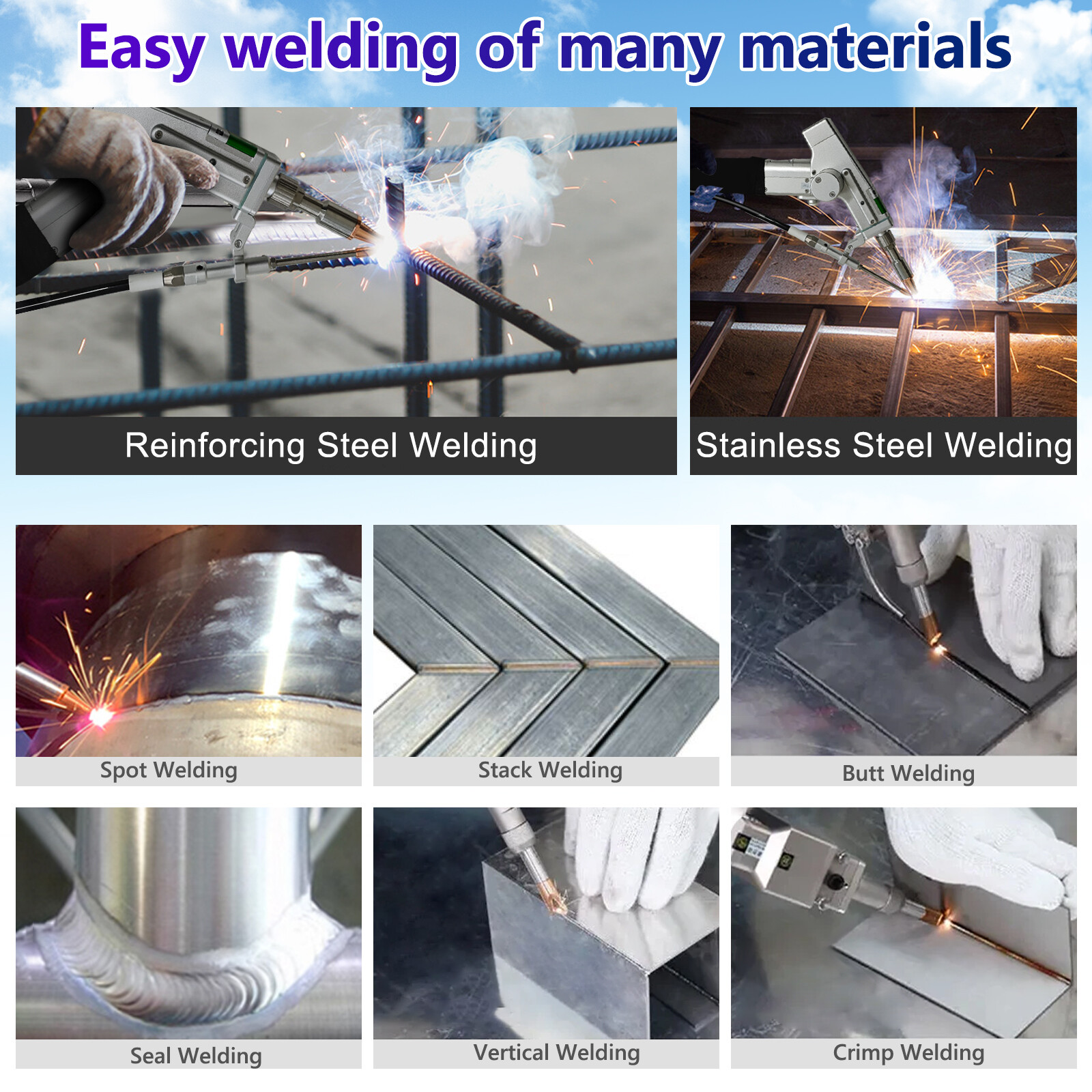 5-in-1 1500w Handheld Metal Laser Welding Machine Battery Welder Laser Cleaner