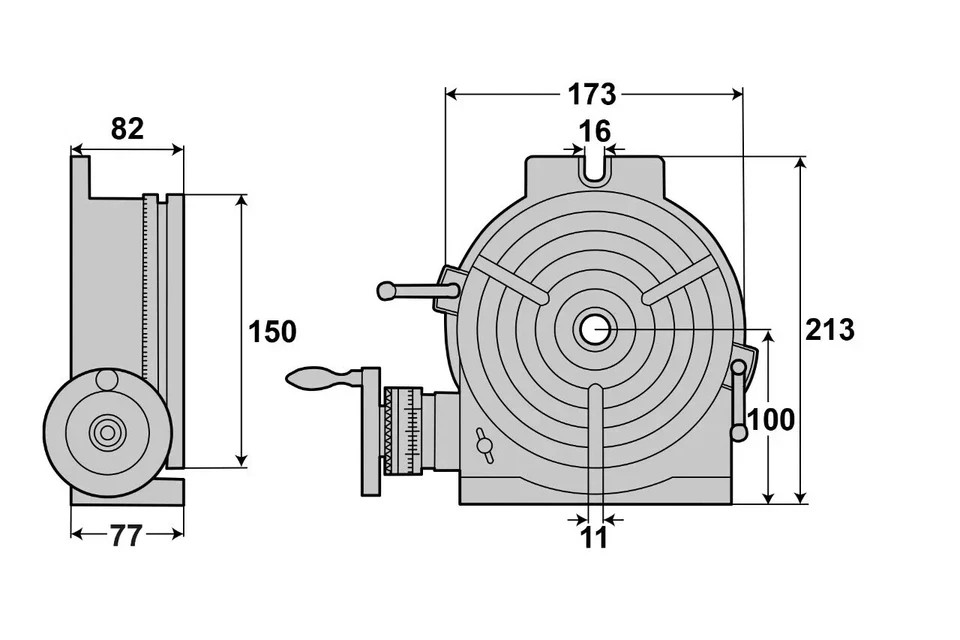 6″ Precision Horizontal & Vertical 3 slot Rotary Table USA Quality 6 INCH TSL 16