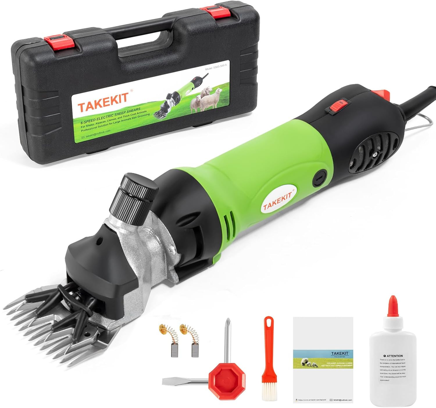 TAKEKIT Sheep Shears, 500W Professional Heavy Duty Sheep Clippers for Grooming,