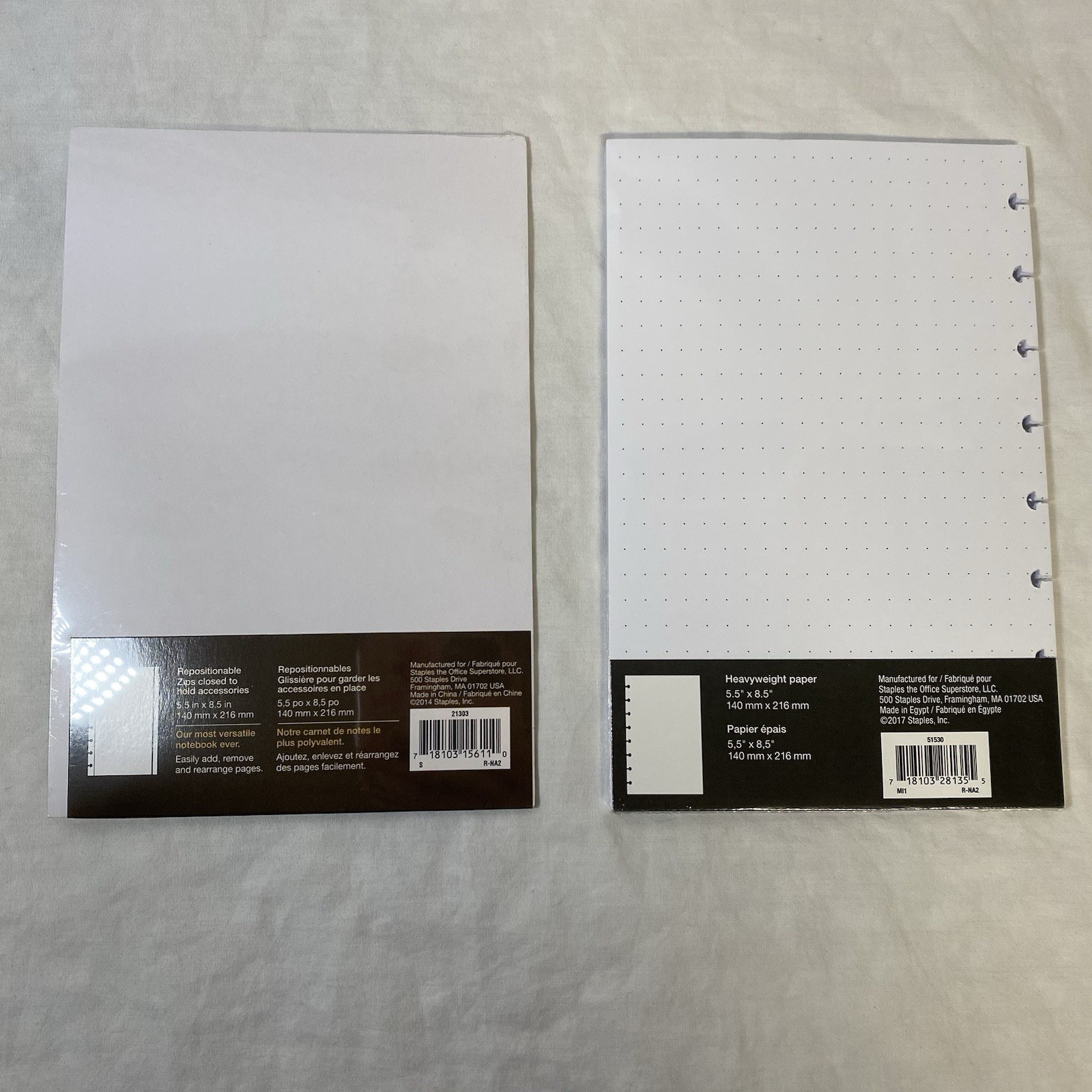 Martha Stewart Linen Junior Discbound Notebook MS102E 6.5X9 Faux Leather Gold