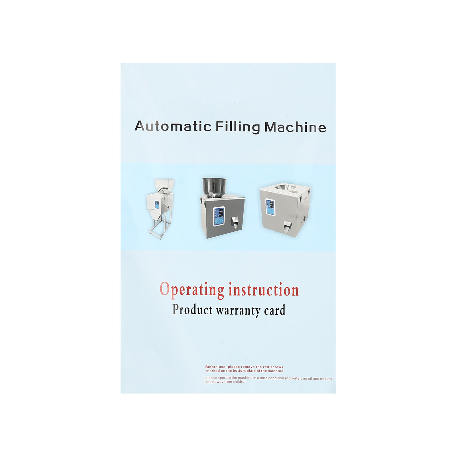 1-100g Automatic Filling Machine Particle Package Weighing Filler Dispenser 180W