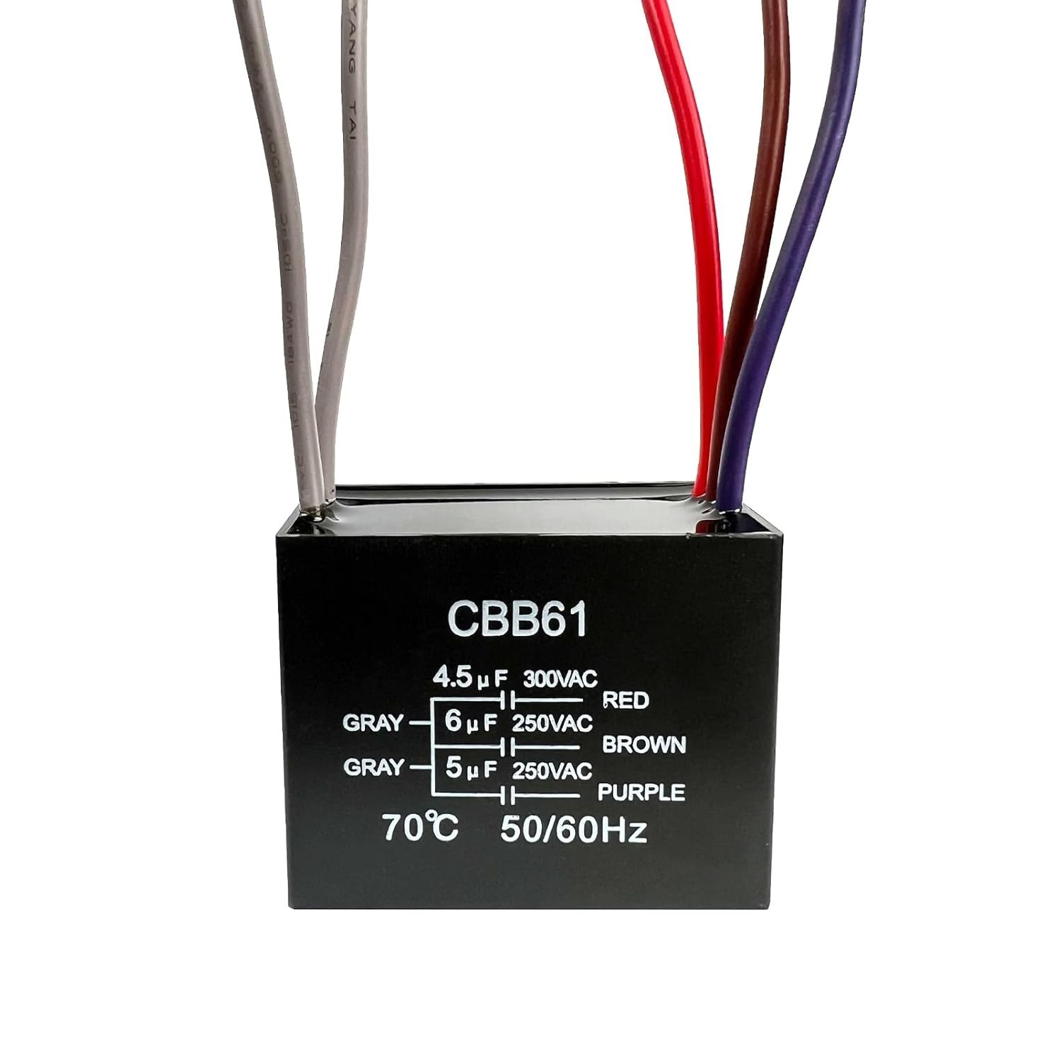 New CEILING FAN CAPACITOR CBB61 4.5Uf + 6Uf + 5Uf 5 WIRE 250V