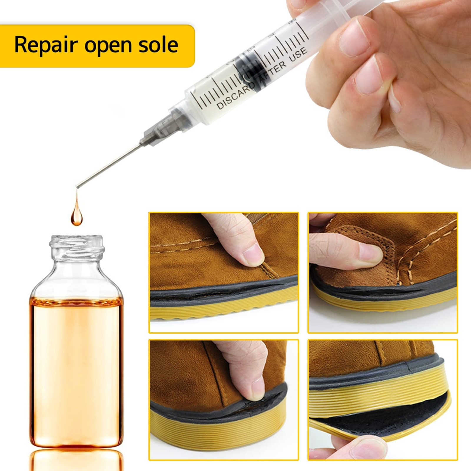 Glue Applicator Syringe with Blunt Tip Needle and Cap, for Liquid, Glue, Ink,