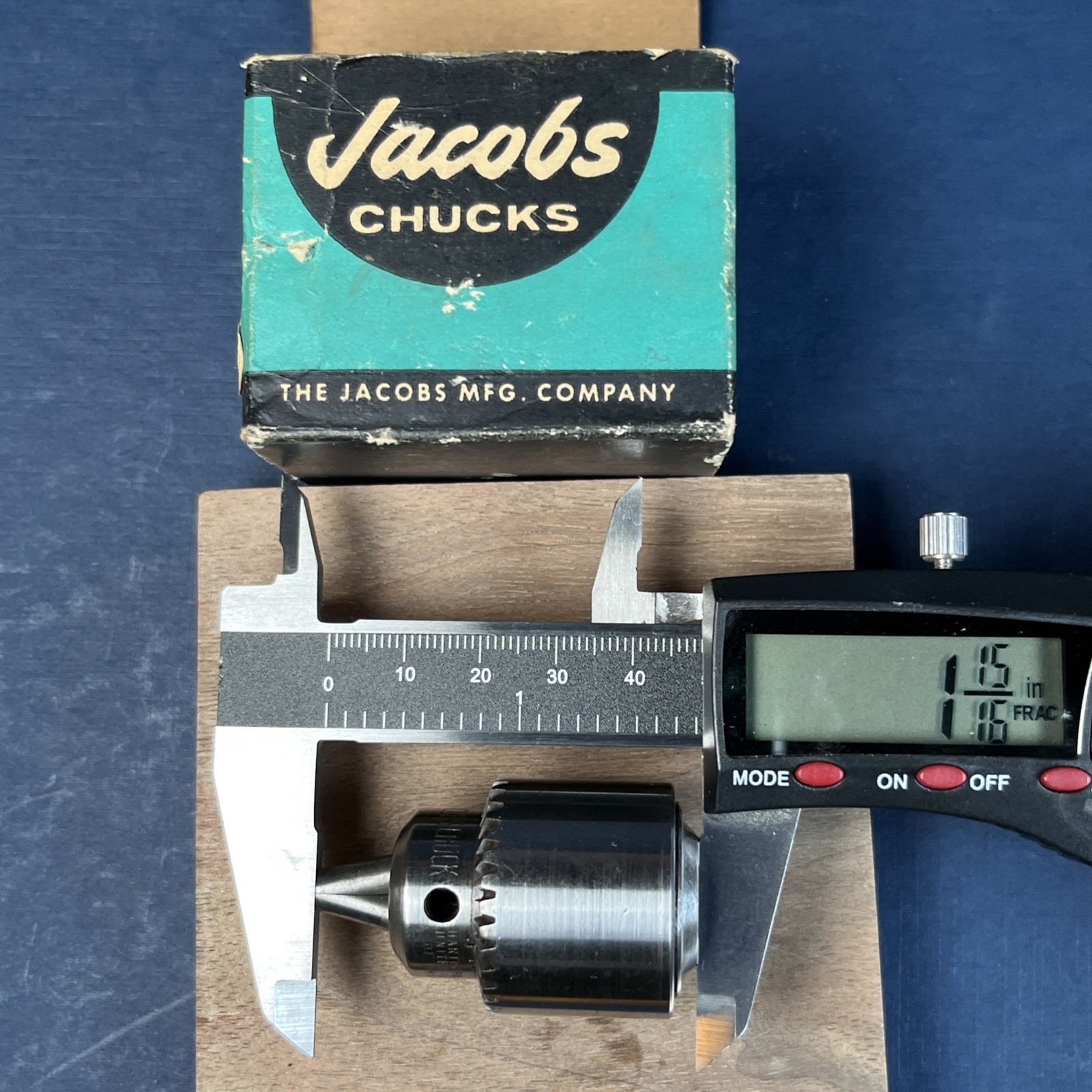 Jacobs No. 7B Drill Chuck, 0 to 1/4″ capacity, 3/8-24 mount, Hartford, USA