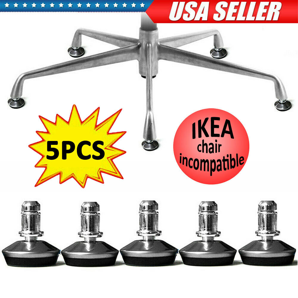 5PCS Short Low Profile Bell Glides for Office Task Chairs & Drafting Stools Kit