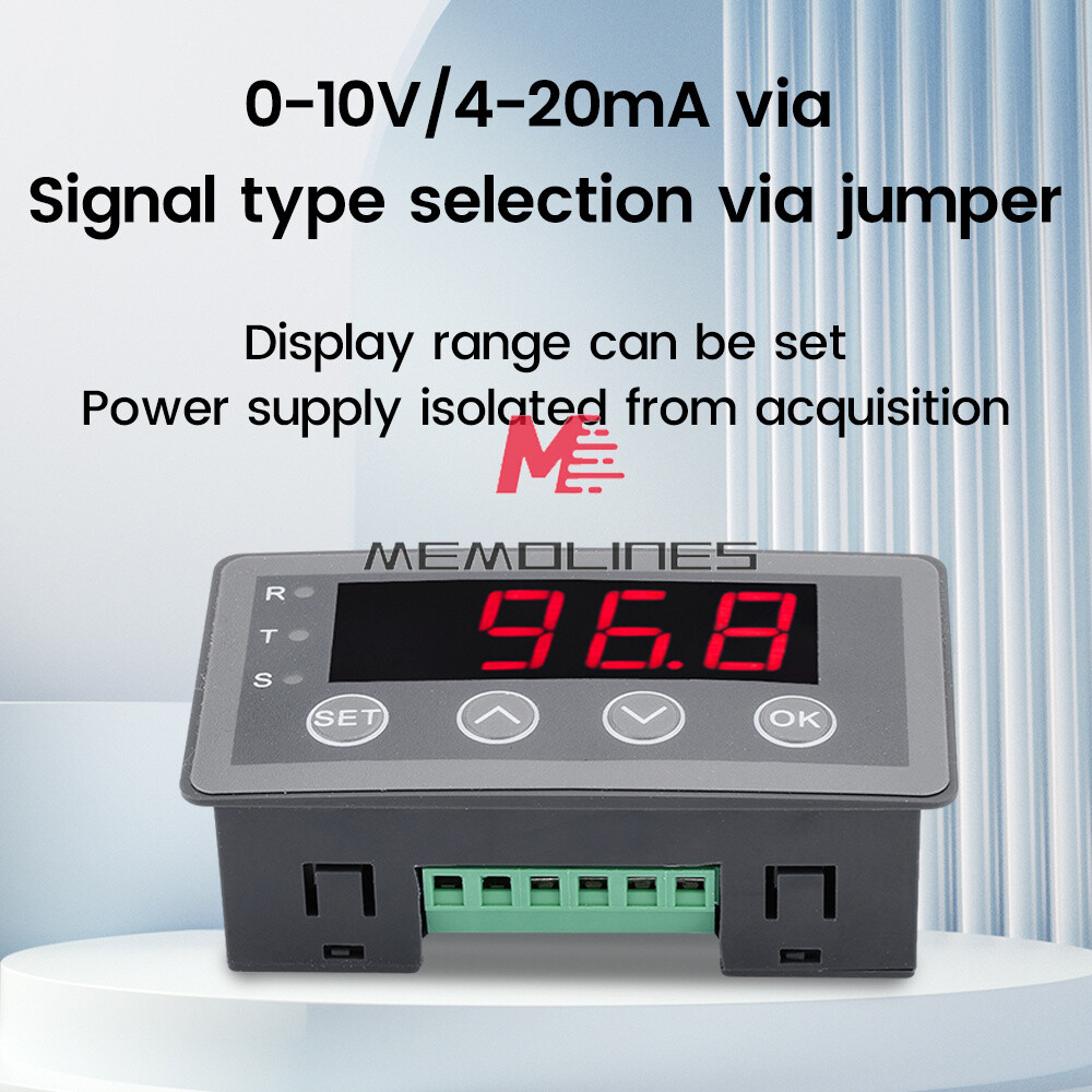 0-10V 0-20mA 2-10V 4-20mA 4-Wire Analog Input (Reception) Display Meter DC 8~25V