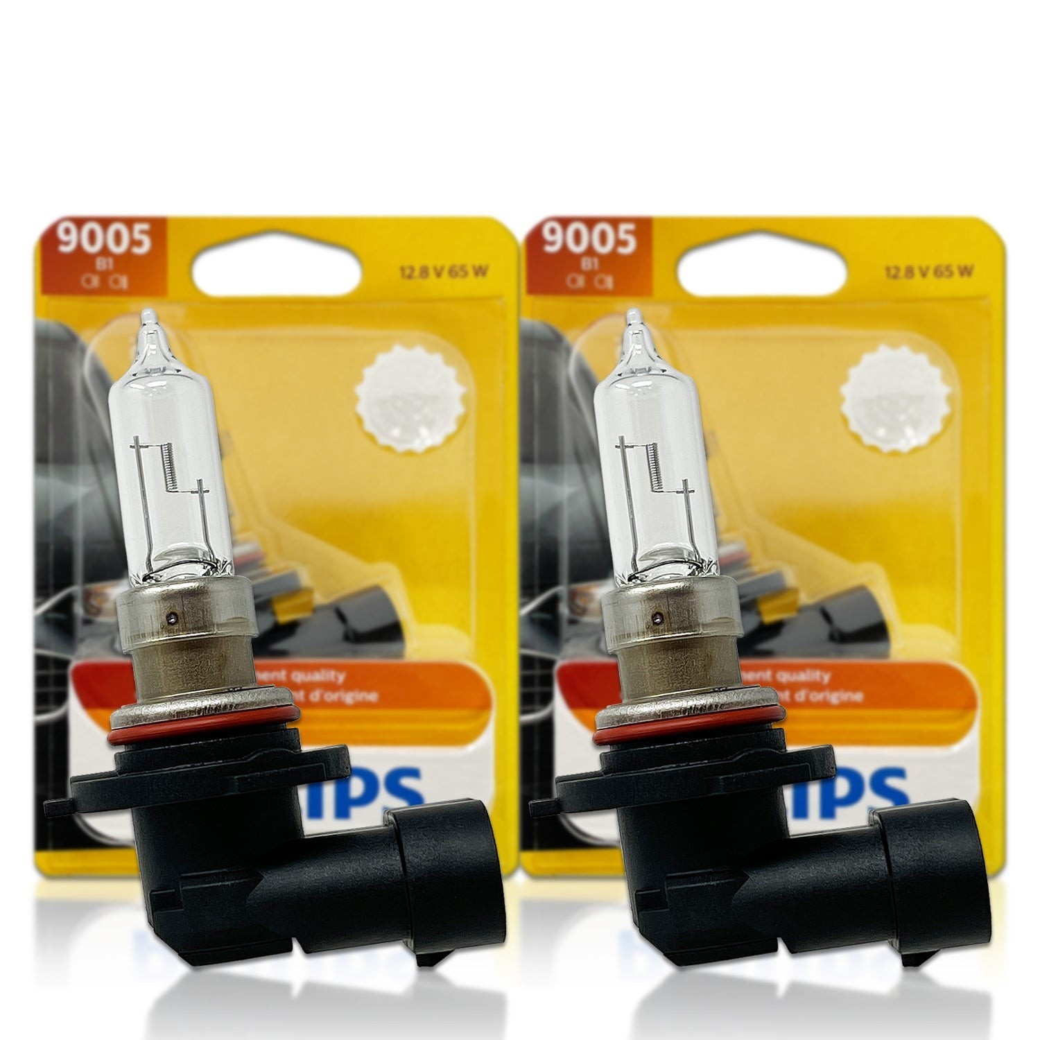 PAIR OF Philips 9005B2 Halogen Replacement Headlight Bulbs (JS10)