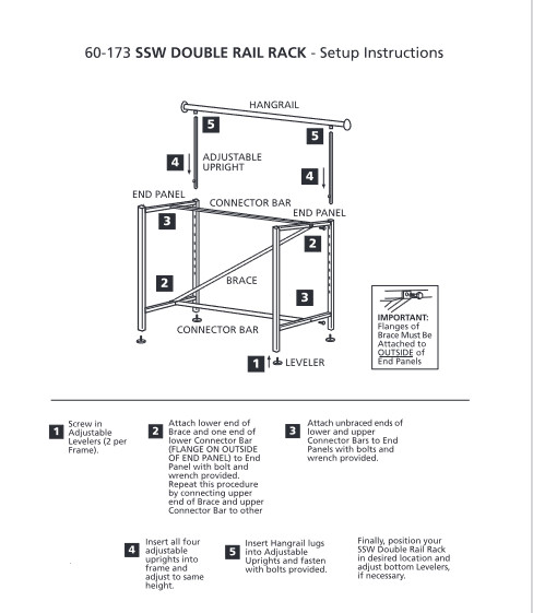Clothing Rack Rolling Double Rail Bar Retail Clothes Salesman Garmet 300 LBS