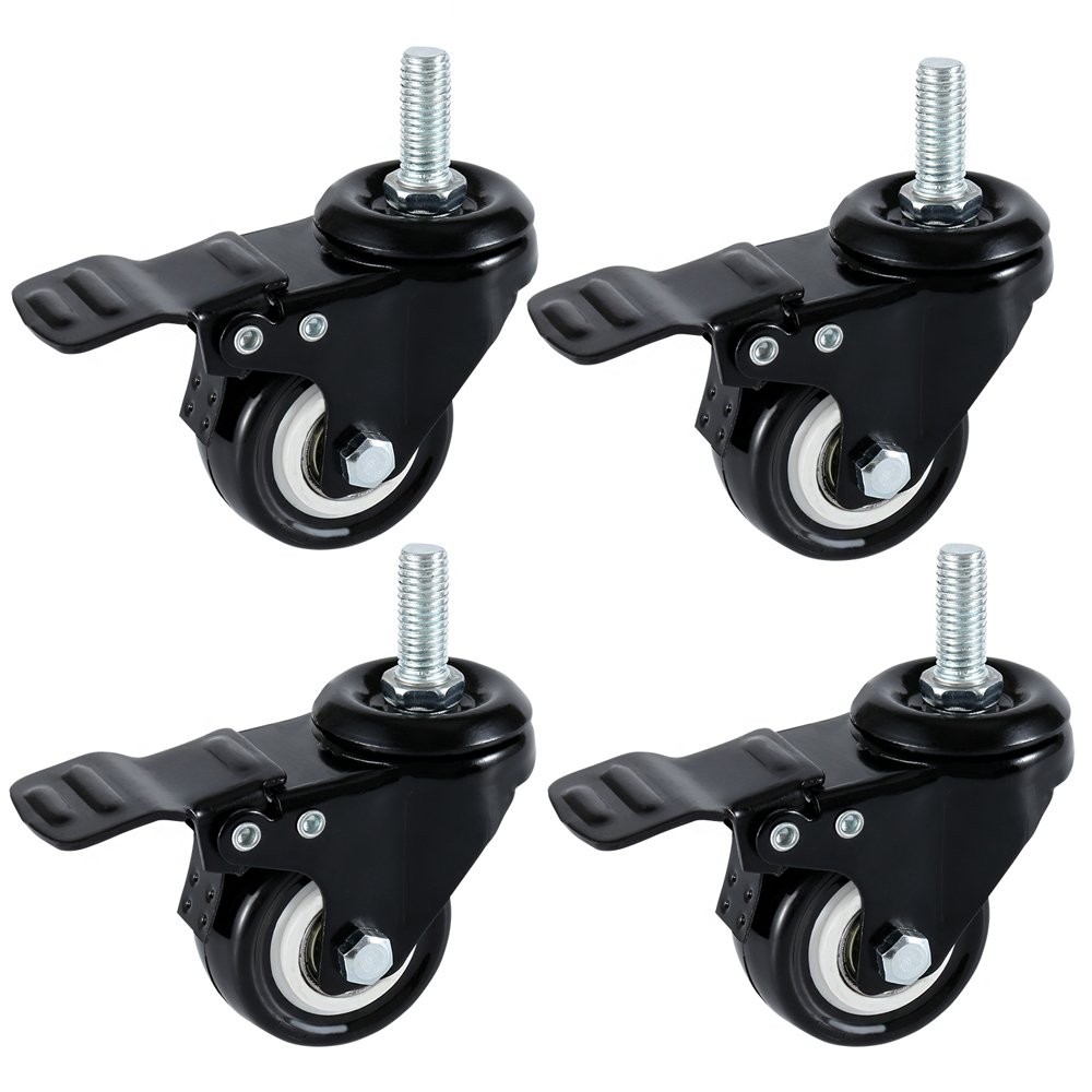 2″ Stem Casters, Heavy Duty Swivel Stem Casters PU Foam Quite Mute No Noise C…