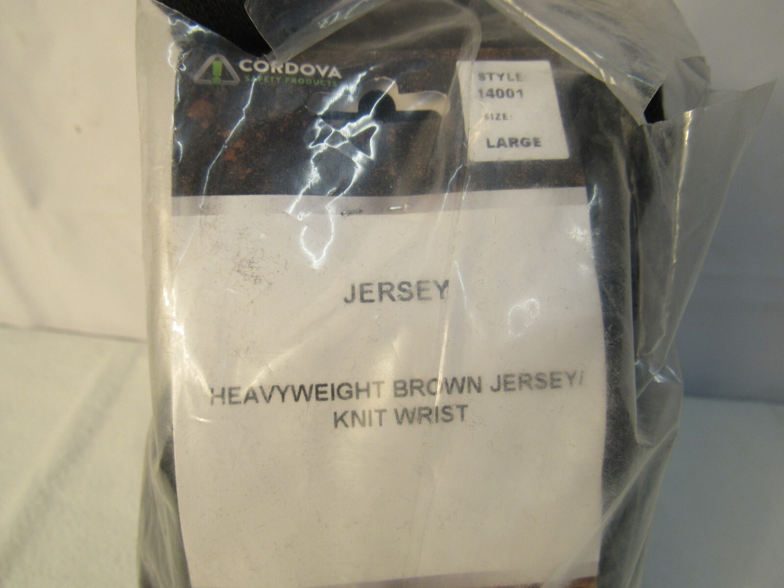 Cordova Safety Products Heavyweight Brown Jersey Gloves Size Large 12 Pair 14001