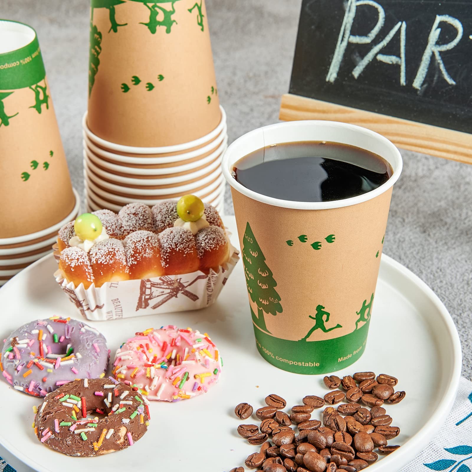 240 Count 12 oz Compostable Paper Cups, Biodegradable Disposable Paper Coffee…