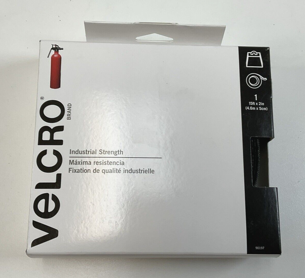 NEW Black Velcro Industrial Sticky Fastner Tape 15′ X 2″ Molded Hook & Loop