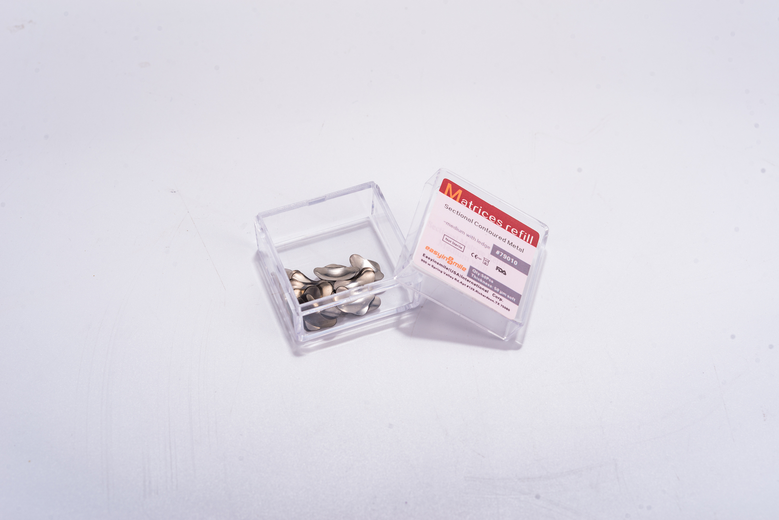 50Pcs Dental Matrix Sectional Contoured Metal Matrices Bands S/M/L Sizes 50μm US