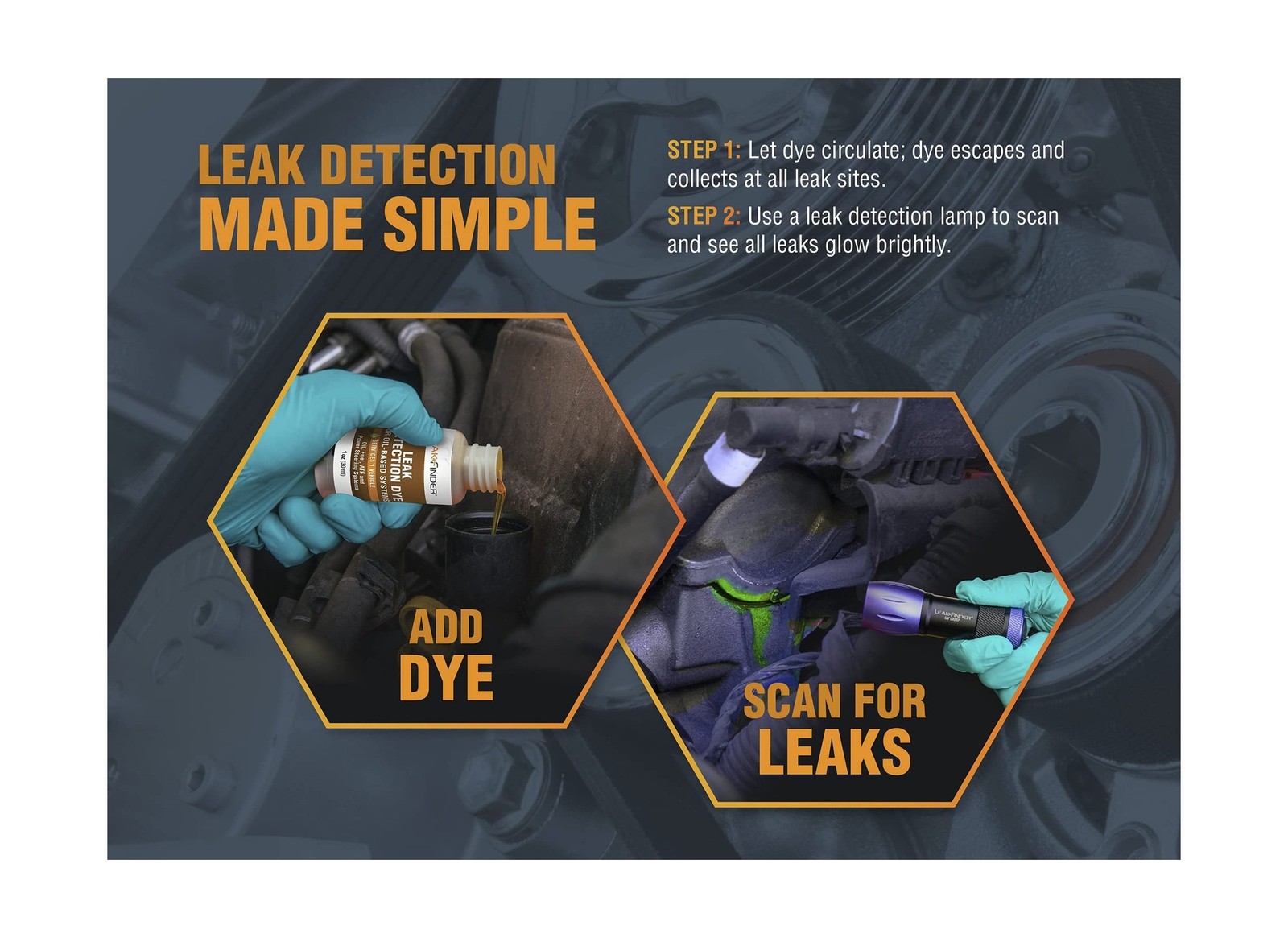 LF810 BIGEZ Air Conditioning Refrigerant Leak Detection Injection Kit – 8oz A…