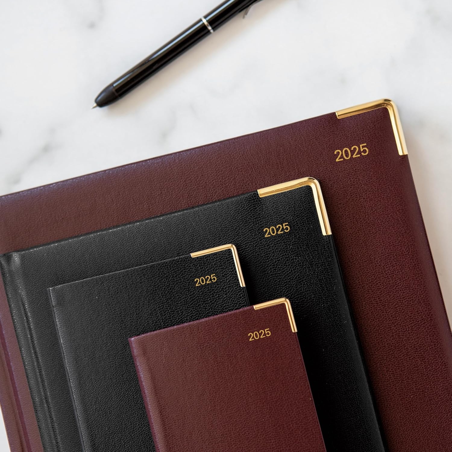 Letts of London Classic 2025 Monthly Planner, 13 Months, January Burgundy