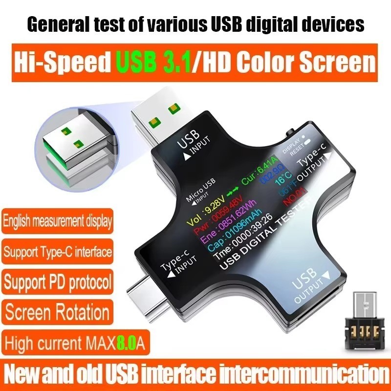 Type C USB Tester PD Voltmeter Ammeter Bluetooth Power Charger Capacity Meter