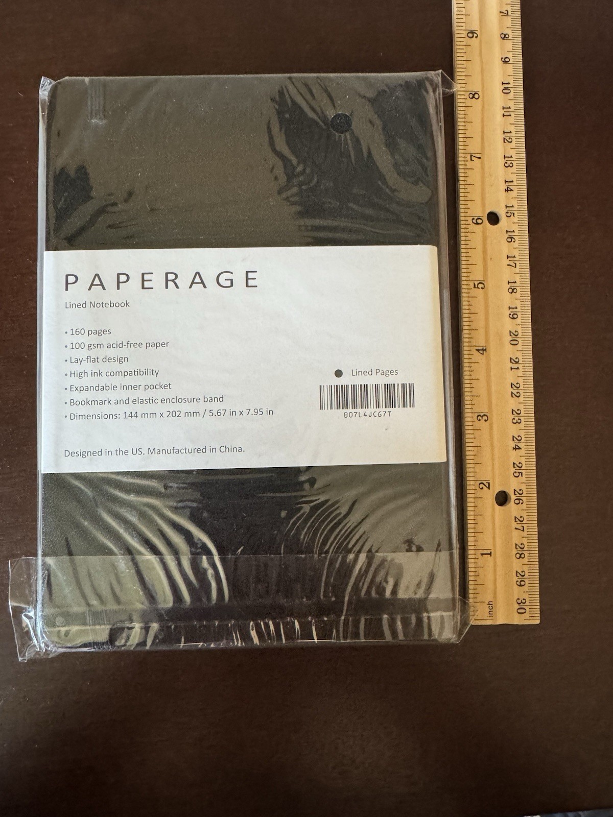 PAPERAGE Lined Journal Notebook, (Black), 160 Pages, 160 Black