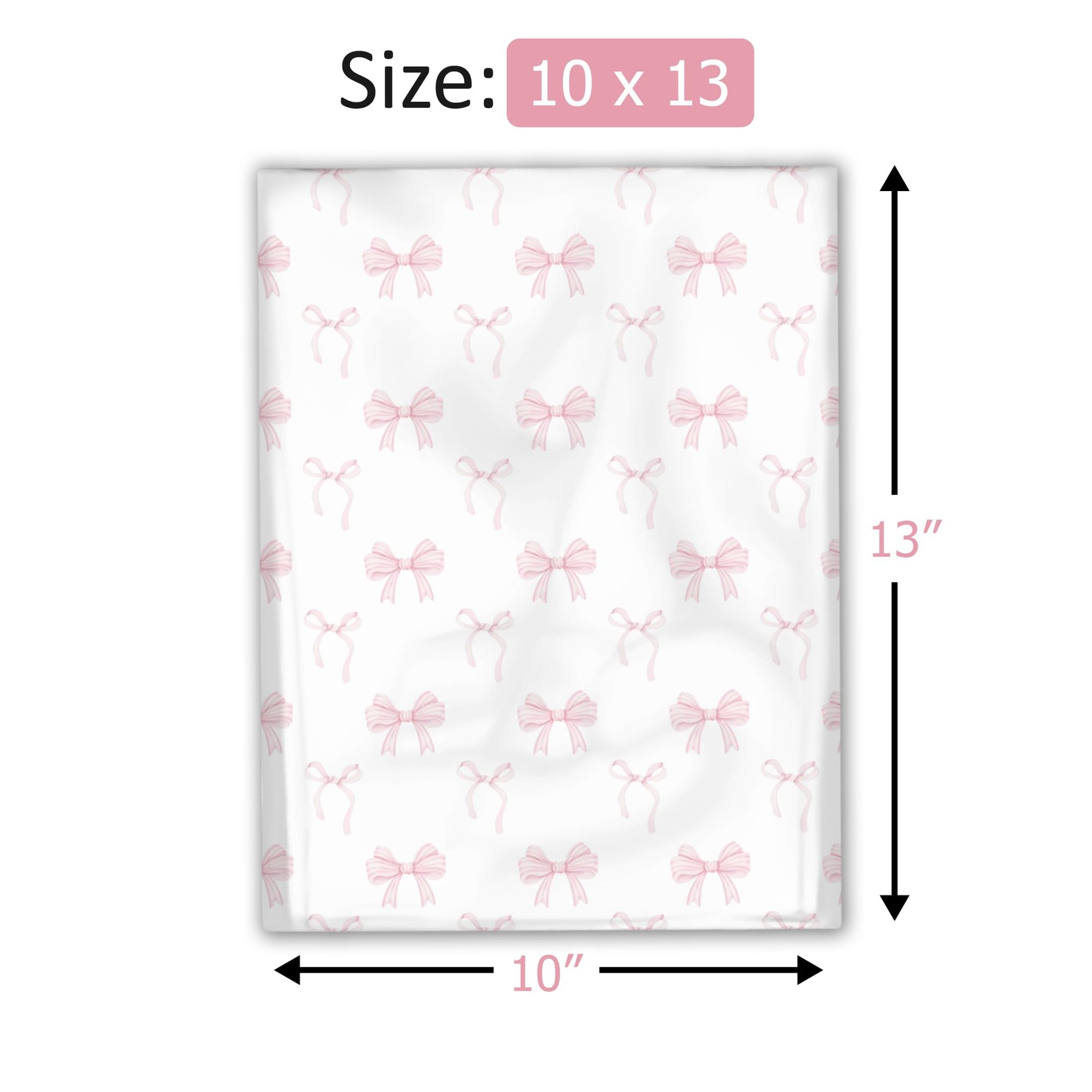 10×13 (100) Pink Bows Valentine’s Day Designer Poly Mailers Waterproof Self S…