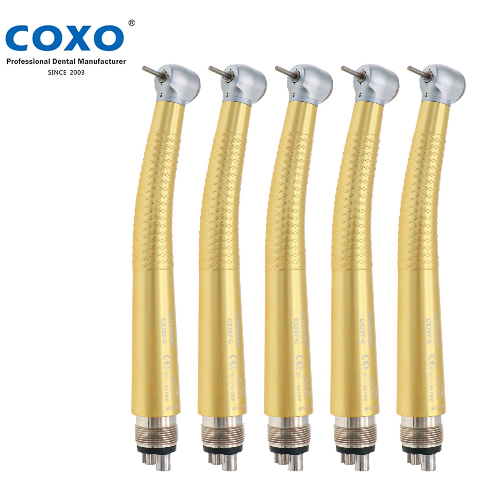US COXO Dental CX207-C H14 High Speed Air Turbine Colorful Handpiece 4 Hole M4