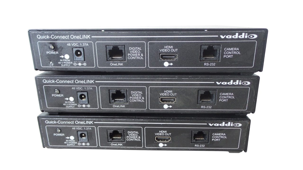 LOT OF 3 Vaddio Quick-Connect OneLink Interface 998-1105-019 HDMI Video