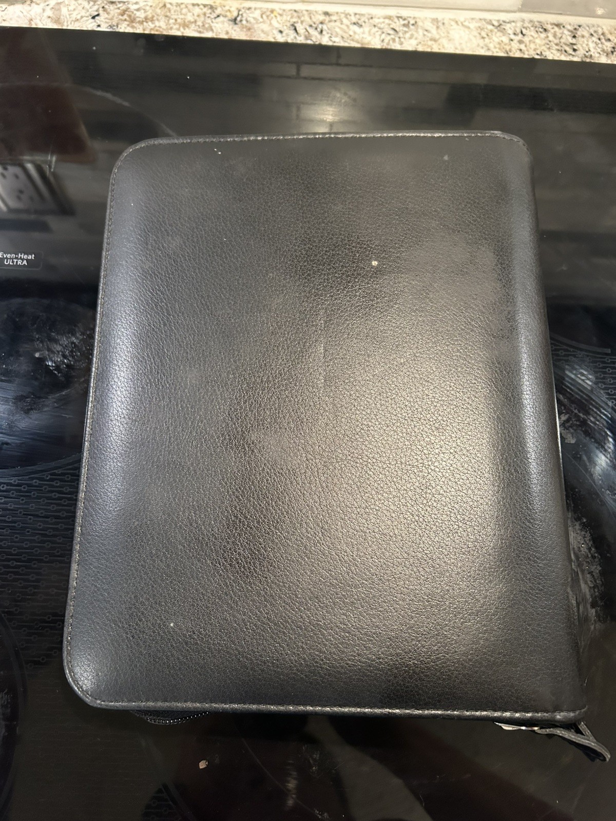 Franklin Quest Champ 7 Ring Planner Binder Zip Around 11 x9 Faux Leather Filled