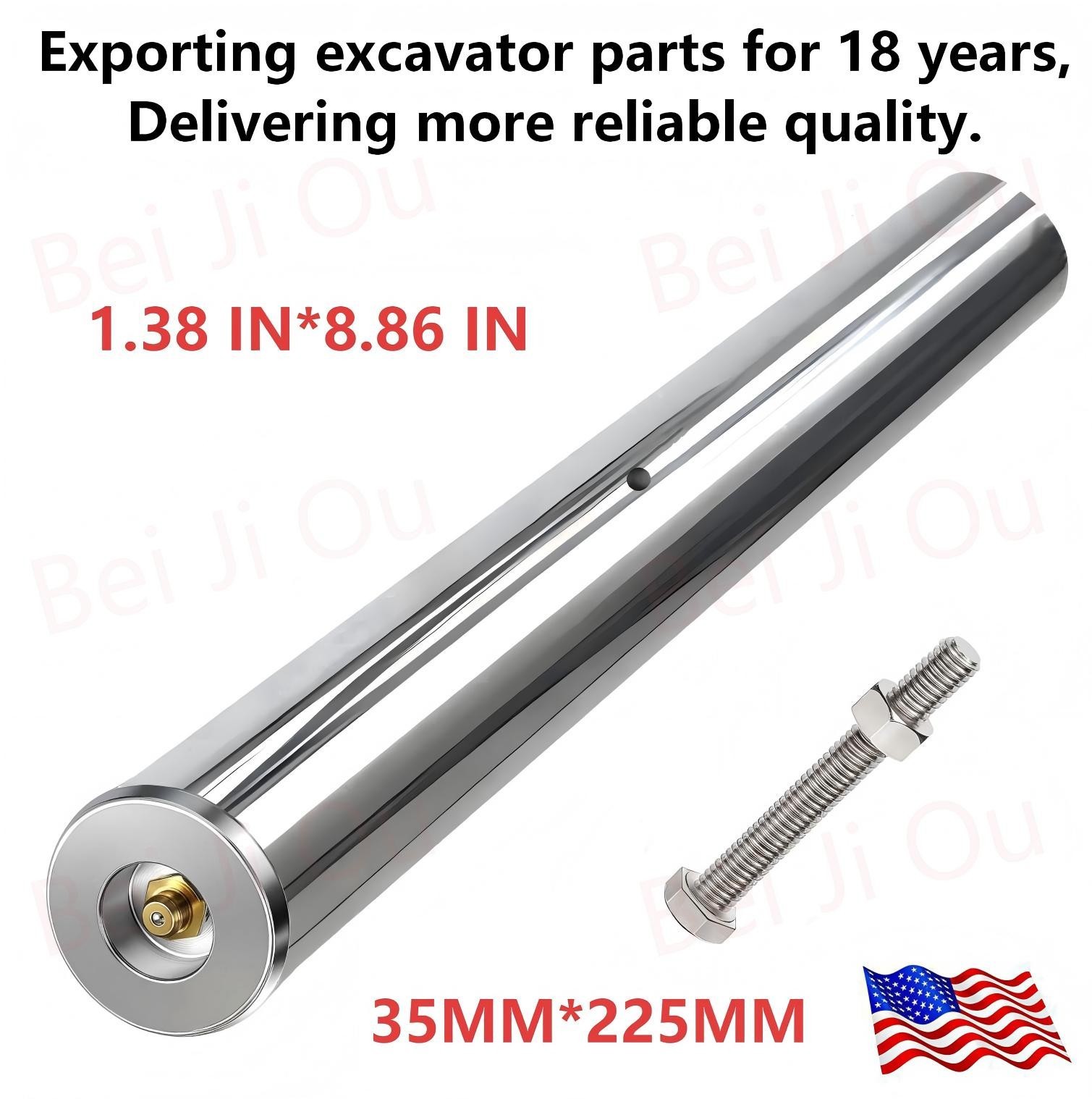 New upgraded Excavator Universal Bucket Pin 35mm X 225mm，With grease nipple