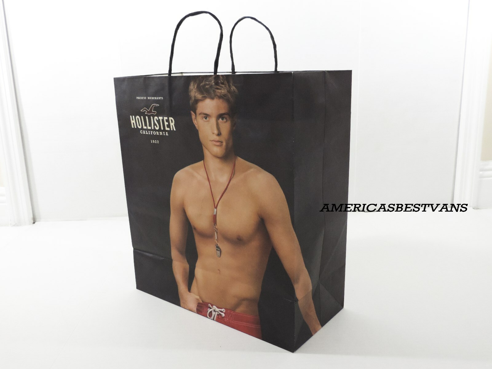 HOLLISTER LOT OF 6 LARGE PAPER BAG,PRE-OWNER, BY ABERCROMBIE COLLECTORS BAGS