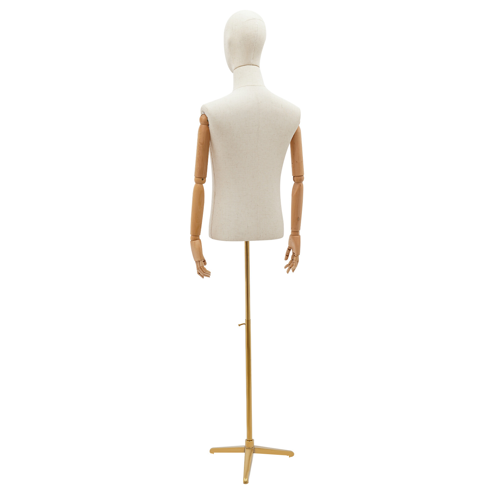 Half Body Mannequin Display Male Dress Form Adjustable Height Head & Hand Turn