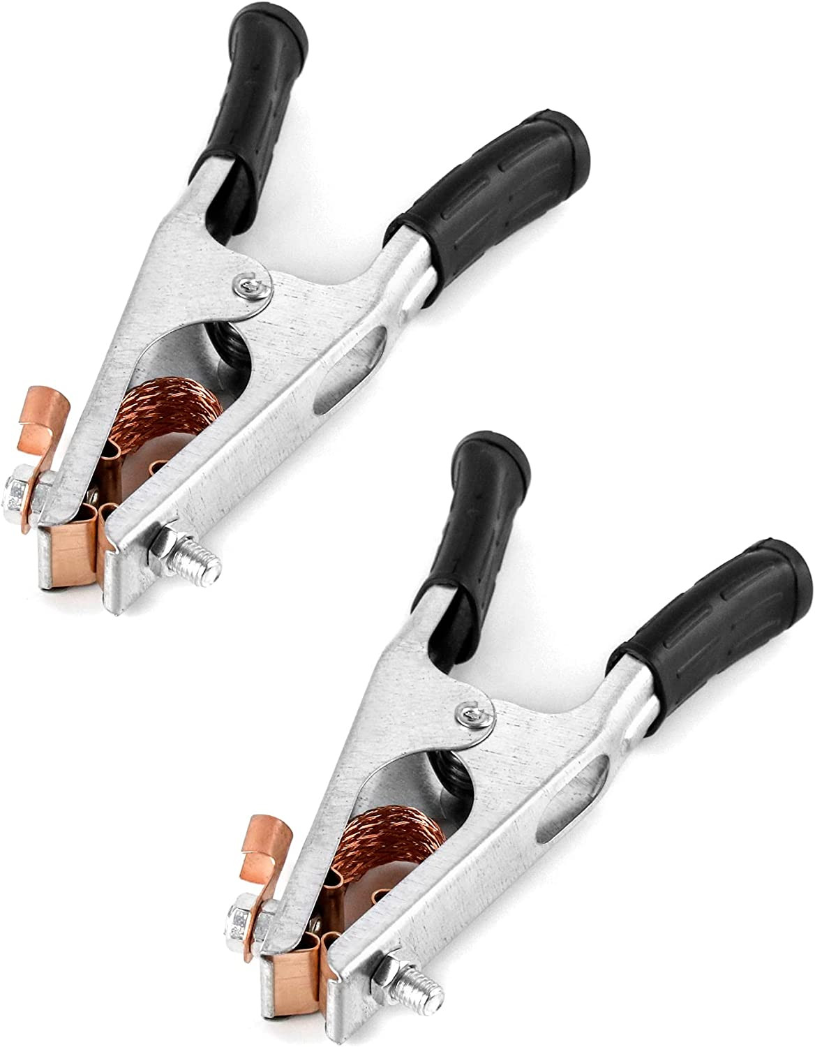 Welding Ground Clamp 2 Pack 500A Electroplated Copper Earth Clip Manual Welder