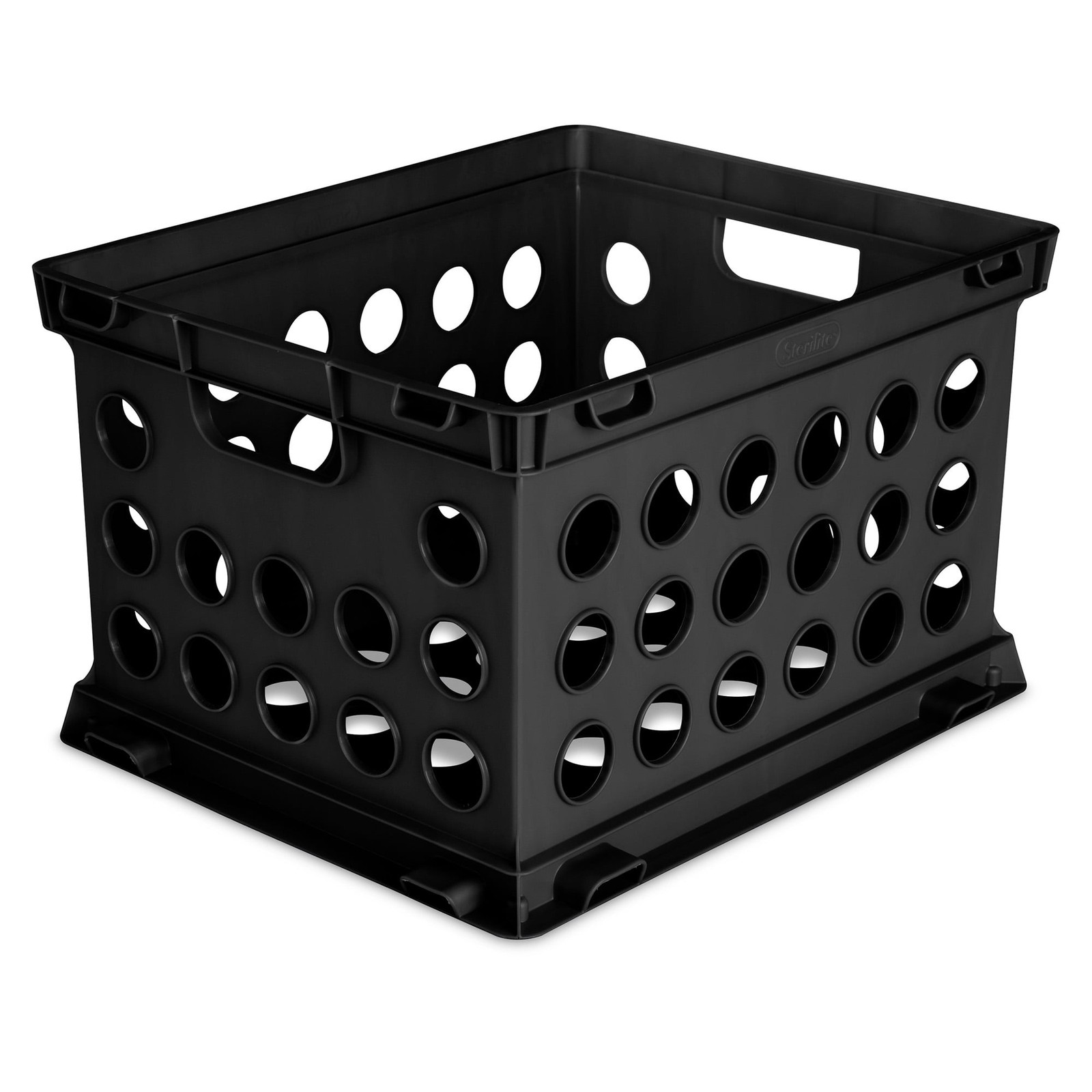 File Crate, Versatile Plastic Bin, Letter or Legal-Sized Storage, Black,6 Count