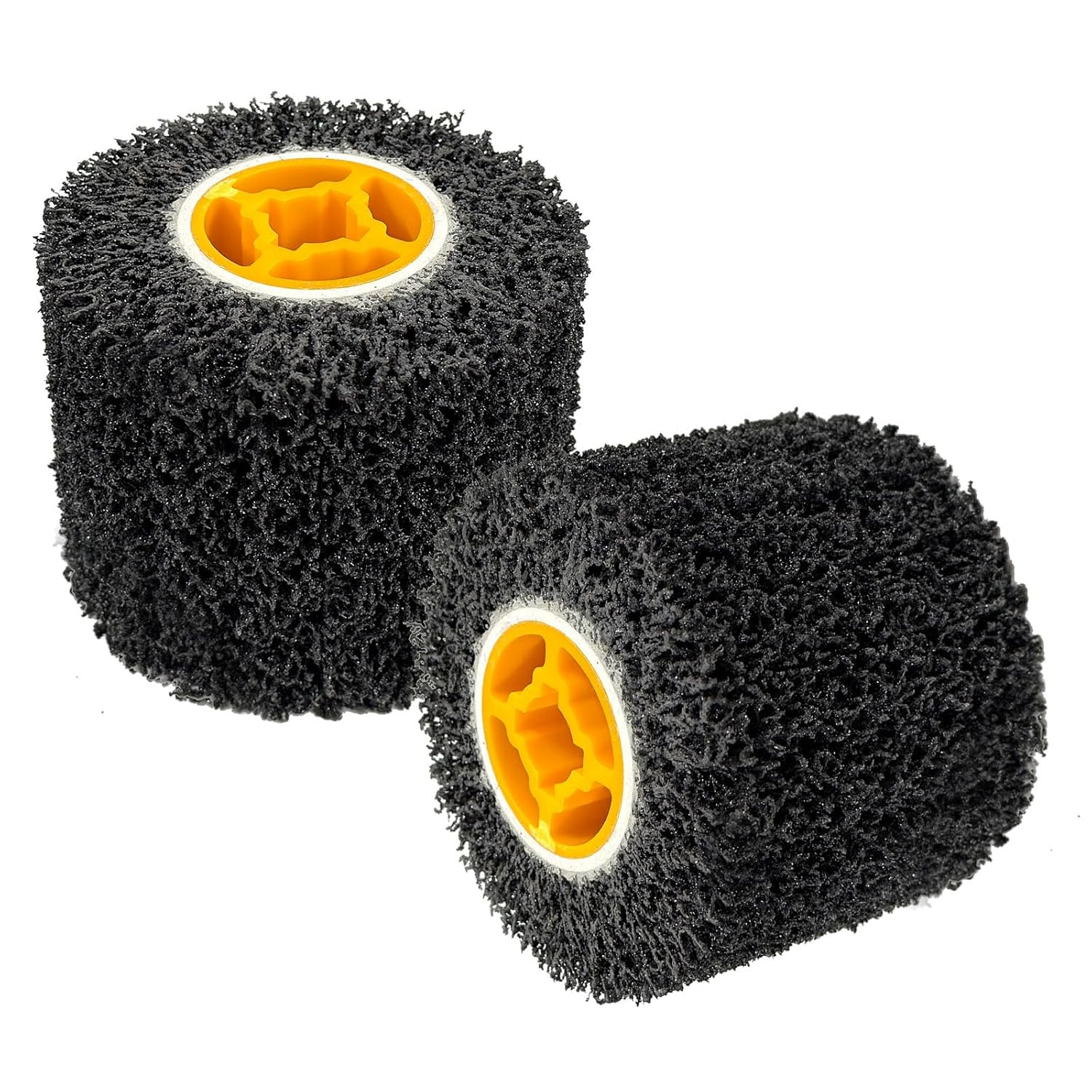 2 Pcs 4.5 X 4 Inch Abrasive Drawing Drum, 40 Grit Sanding Wheel with 3/4 Inch Qu