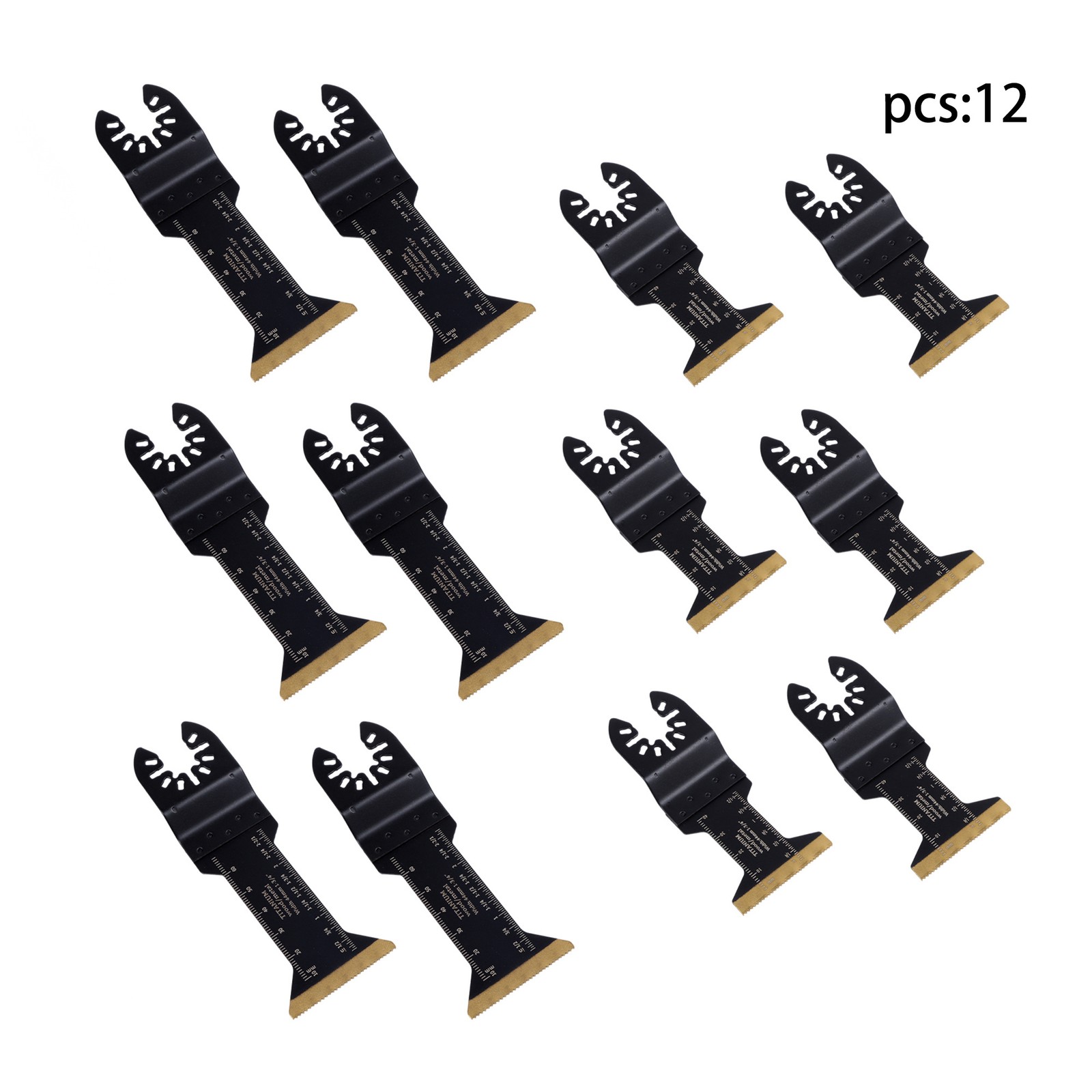 12PCS TITANIUM OSCILLATING SAW BLADES EXTENDED METAL CUTTING BLADES