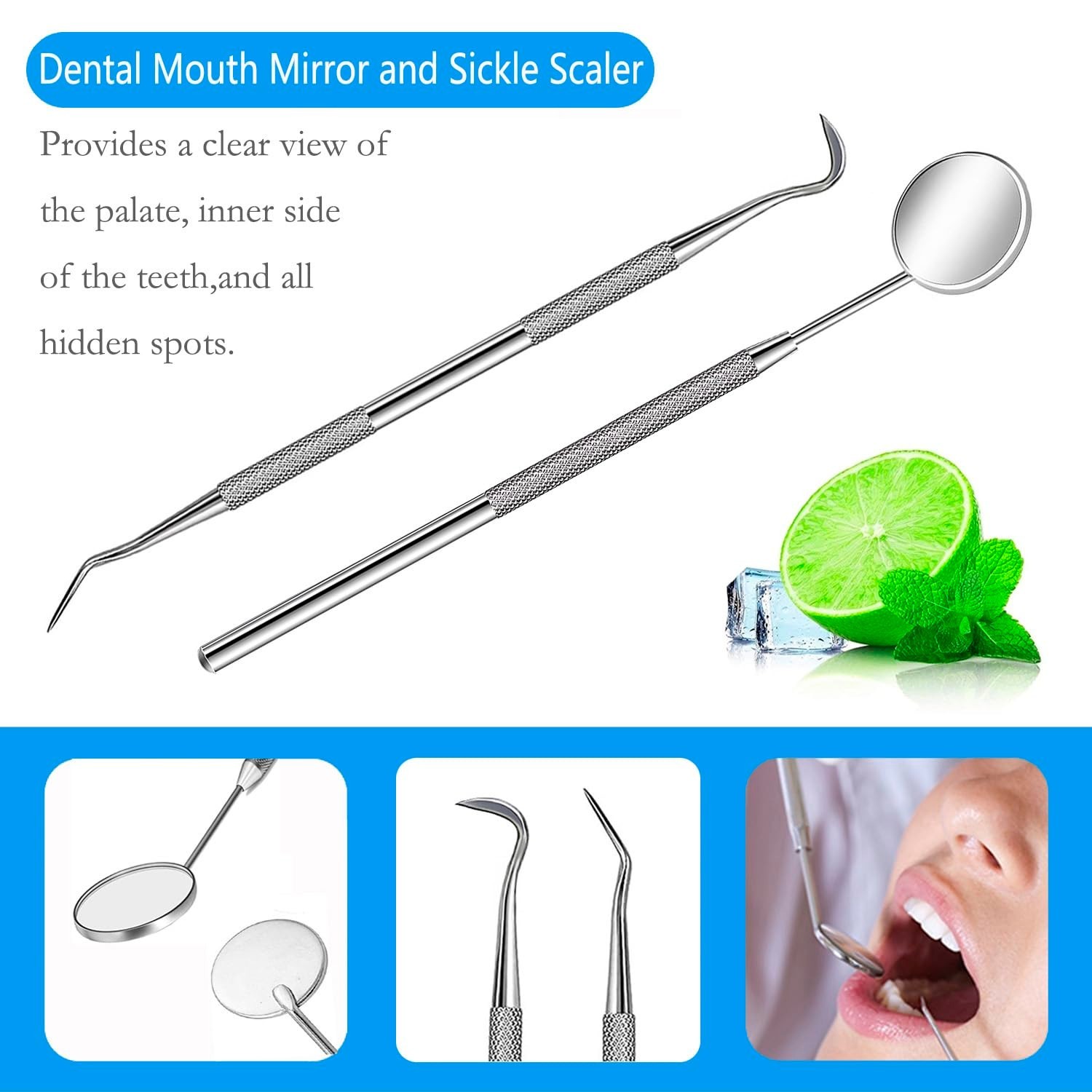 4 Pcs Dental Tools, Professional Remover Teeth Cleaning Tool Kit, Tooth Cleaner