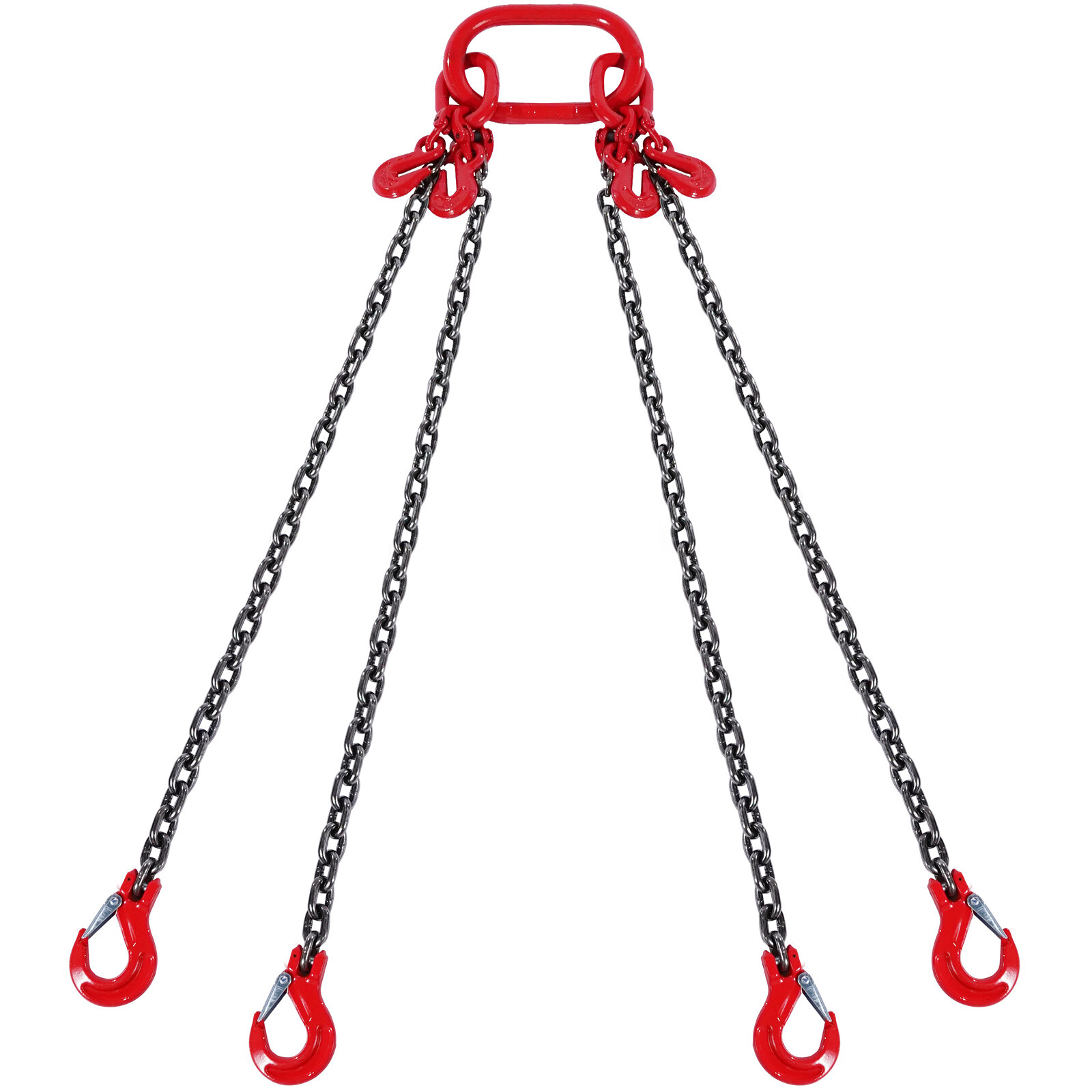 VEVOR 3/8″ x 10′ Chain Sling 4 Legs G80 Lifting Chain with Grab Hooks 18400 lbs