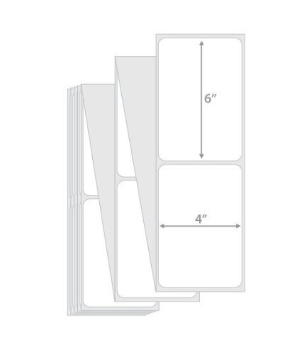 Fanfold 4″x6″ Direct Thermal Shipping Blank Label Perforated Adhesive Zebra 2844