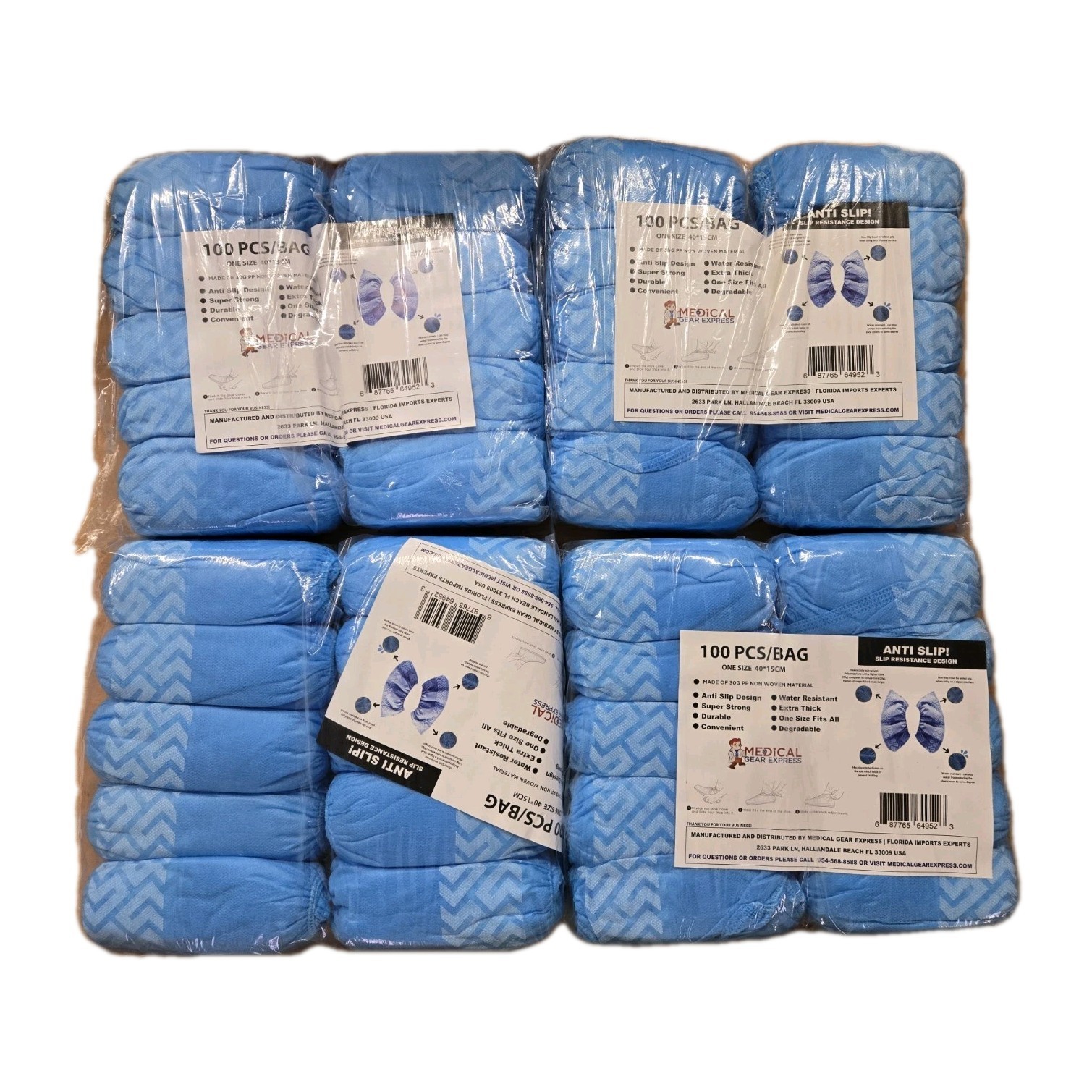 200 Count Disposable Shoe Covers Non-Woven Anti Slip Durable Medical Gear Grade