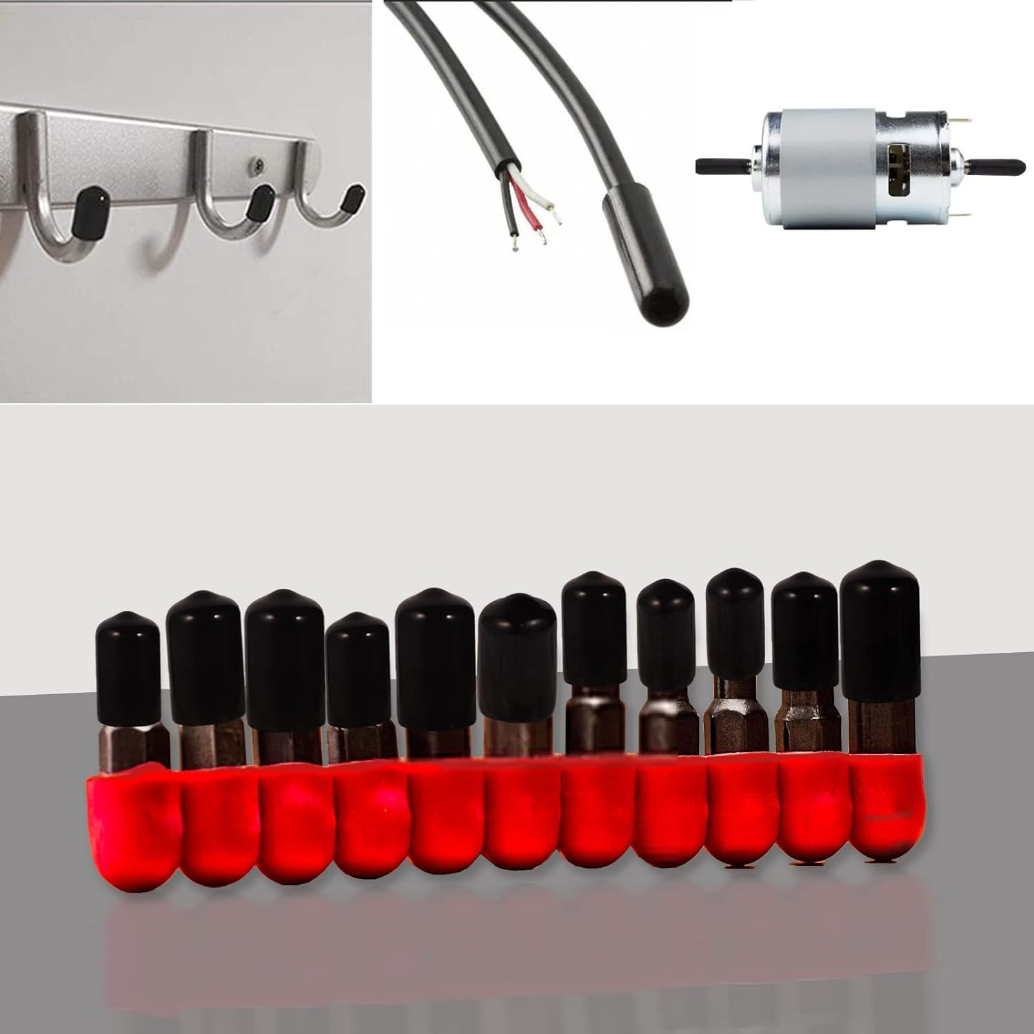60 Pcs round Rubber End Caps Vinyl Cover Screw Thread Protectors Assortment Kit