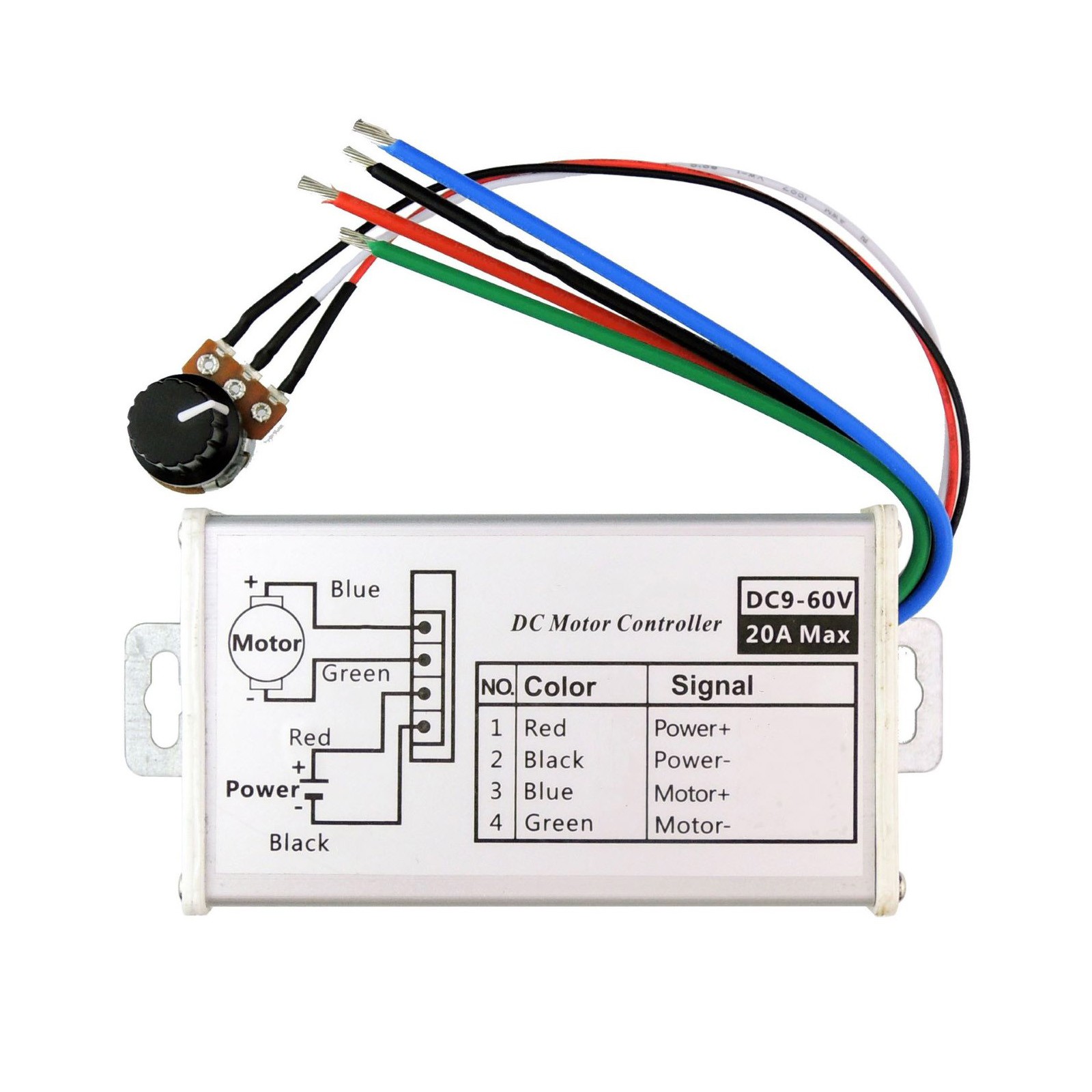 New 25kHz PWM DC Motor Speed Controller For 5% to 100% speed regulation range