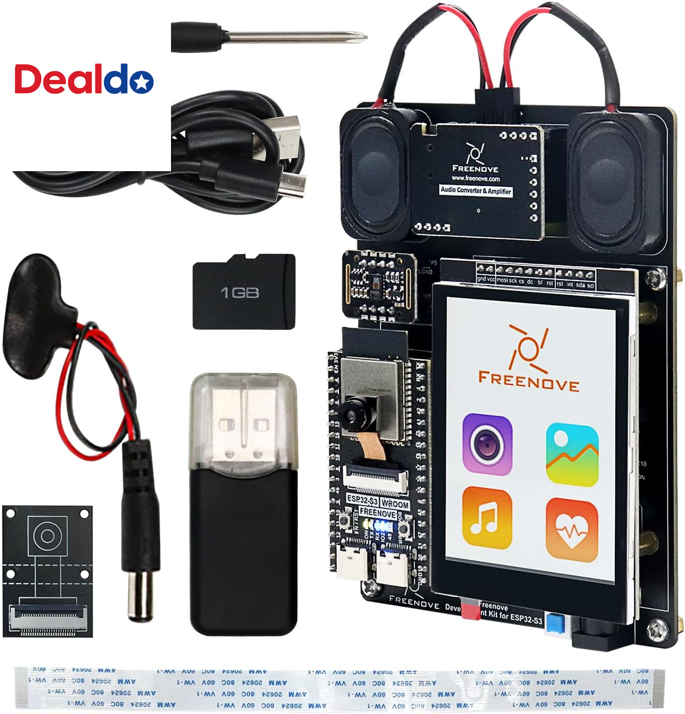 Development Kit for ESP32-S3 ESP32 S3 CAM (Included), Dual-Core 32-Bit 240 Mhz M