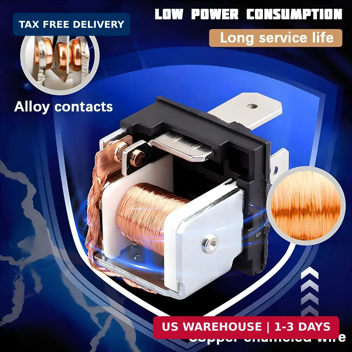 2PCS Car Starter Relay, 4 Pin 12V 30A Waterproof Vehicle Engine Standard Relays,