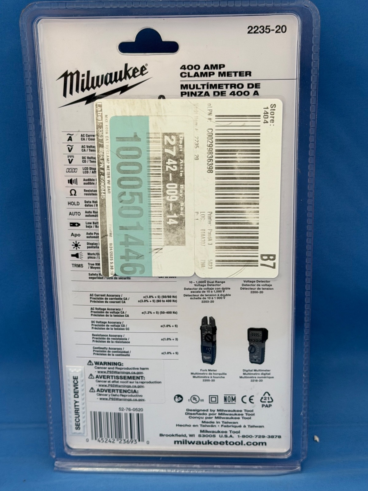 Milwaukee 2235-20 400 Amp Clamp Meter