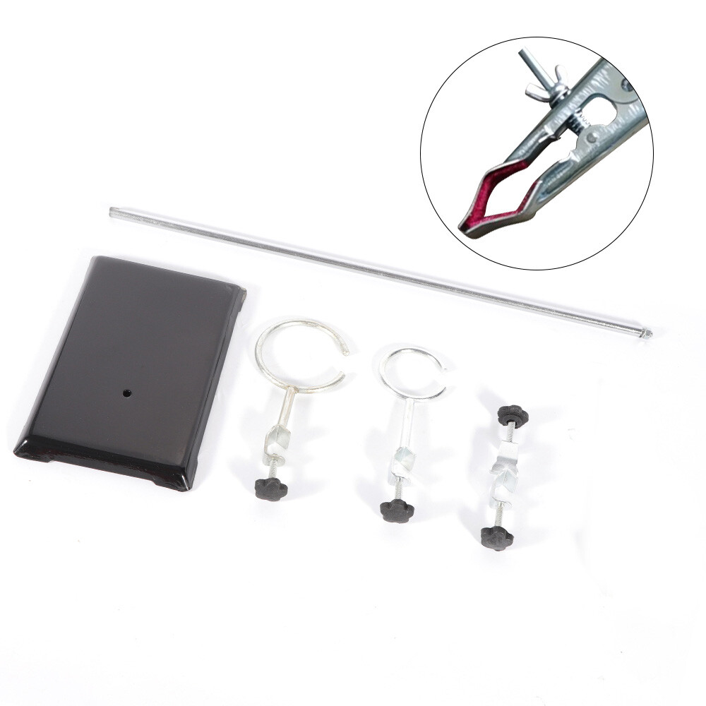 Lab Iron Stand Flask Condenser Clamp Ring Rack Set Support Holder Chemistry NEW