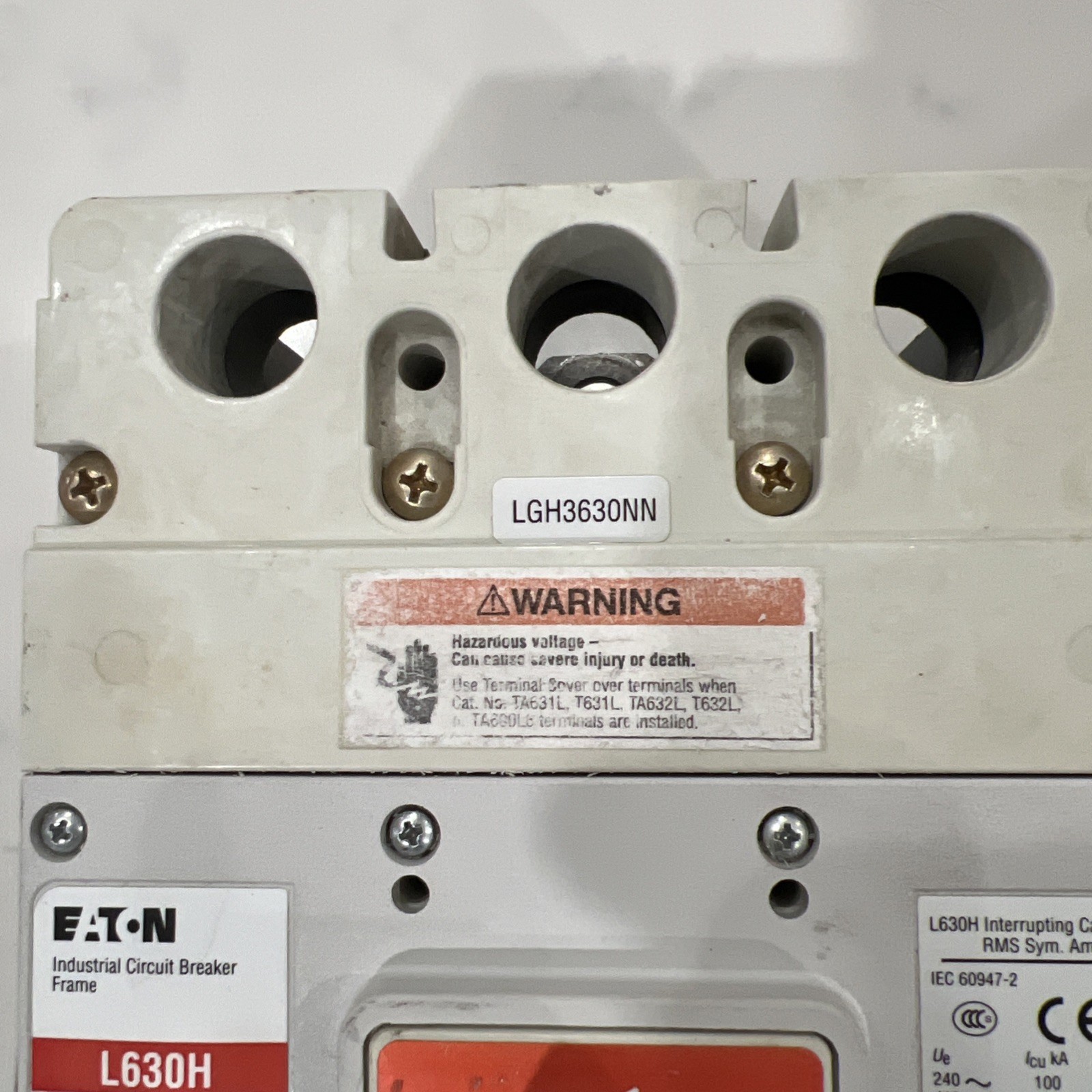 Eaton Circuit Breaker LGH3630NN 600 Amp 600Volt 3 pole W/Trip Unit