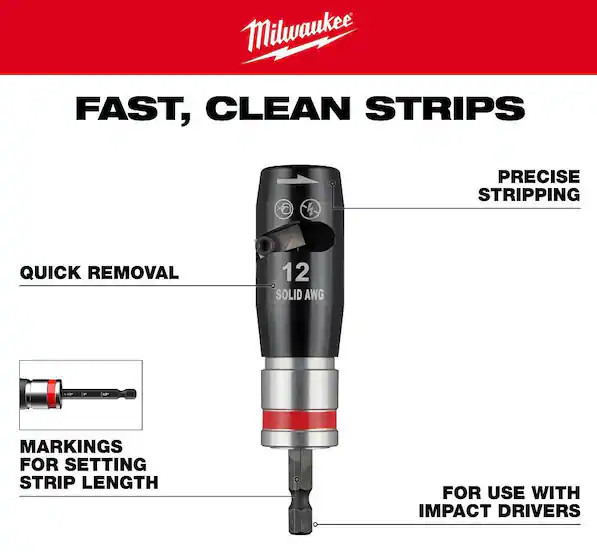 NEW Milwaukee 48-32-6405 2-Piece Solid AWG Wire Stripper Set 12 & 14 AWG