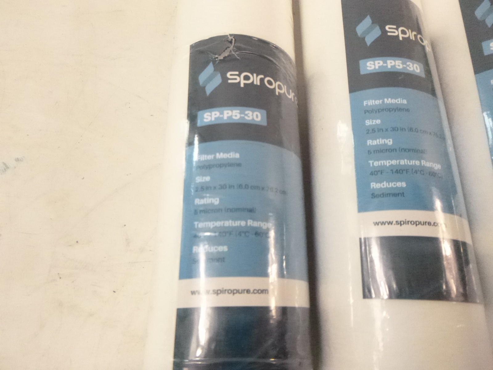 8-PK Spirpure SP-P5-30 MeltBlown Spun Polypropylene Sediment Filter 2-1/2″ X 30″