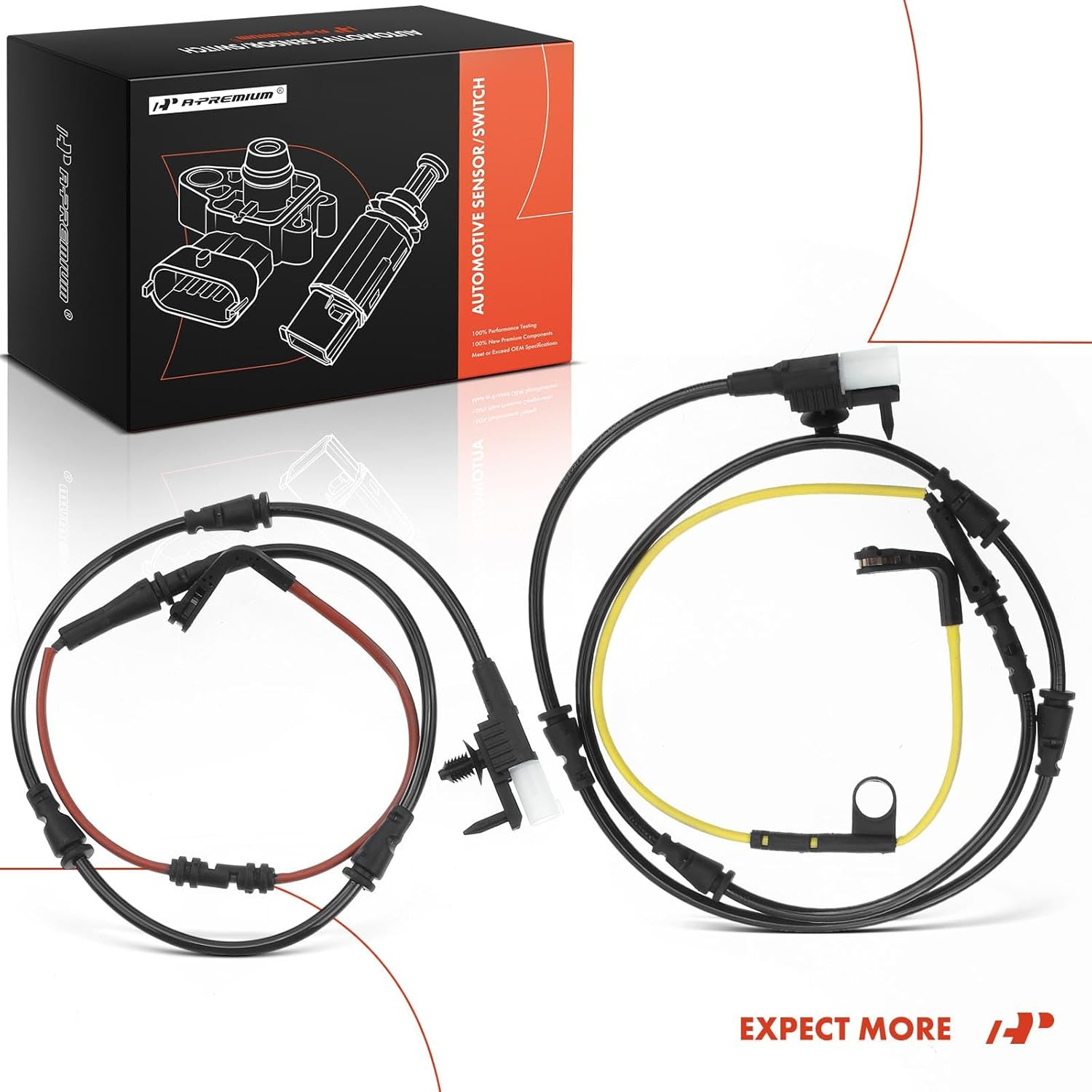 Front and Rear Disc Brake Pad Wear Sensors Compatible with Land Rover Range Rove