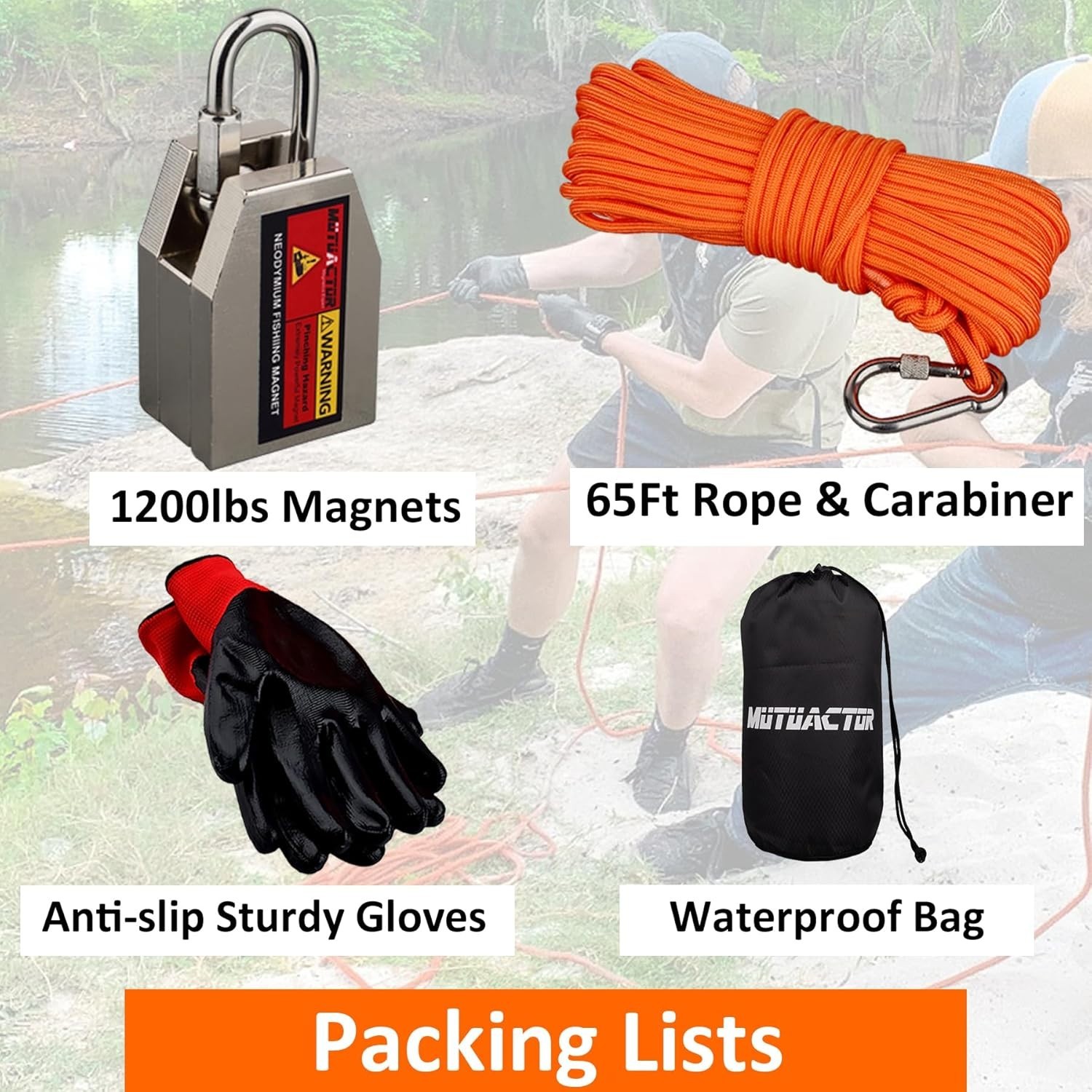 Three Sides Fishing Magnet Kit Strong Powerful Combined 1200Lb, Super Strong Neo