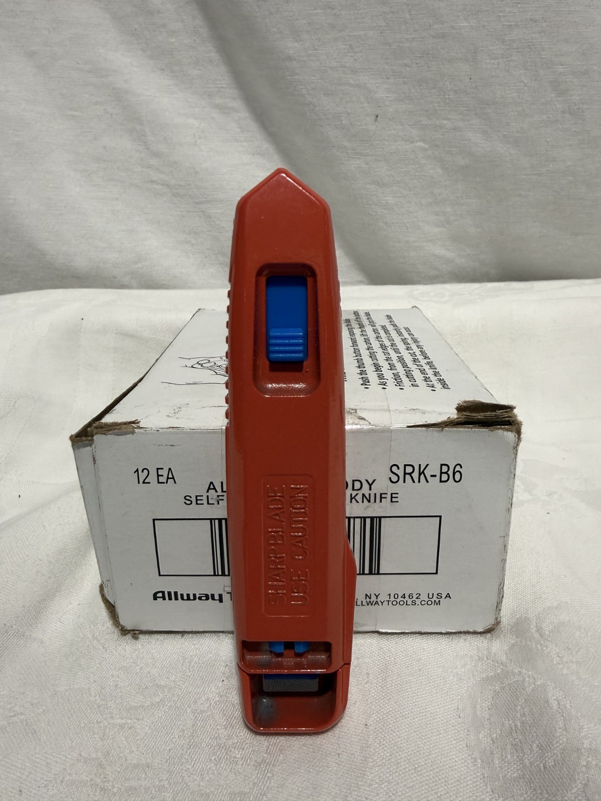 12Pk Allway Tools SRK-B6 Aluminum Self-Retracting Safety Knife w/ 6 Blades