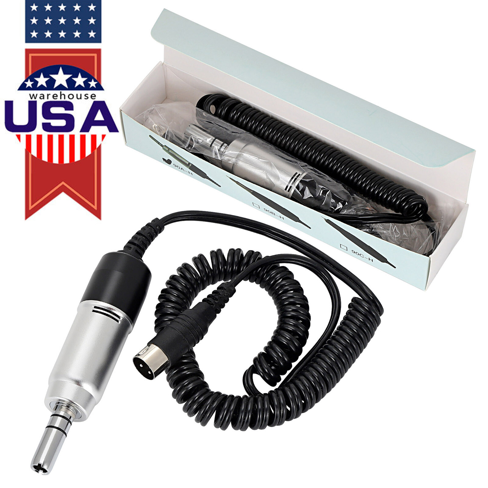 USA Dental Electric E-Type Micro Motor Lab Handpiece 35,000 RPM Max For Marathon